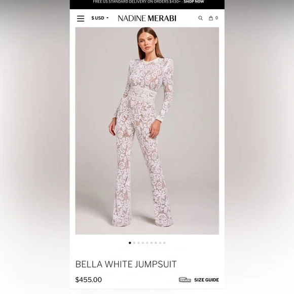 Nadine Merabi White Bridal Jumpsuit
